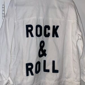 White denim rock and roll jacket